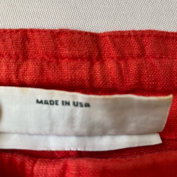 Willow Coral orange linen beach summer wide leg linen pants. boho lounge.Sz - Picture 11 of 13